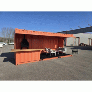 Container Cuisine d'été / Poolhouse 20 pieds - Acier Corten - Modulable et Résistant aux Intempéries