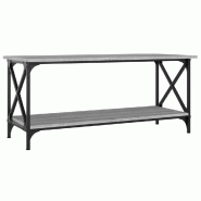 Décoshop26 - Table basse avec étagère design industriel 100 x 45 x 45 cm bois d'ingénierie gris et fer DEC039930 - gris Bois massif 3000264667817