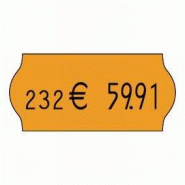 Étiquette Meto - Format 26x12 mm - Fluo Orange - Adhésif Standard - Boîte de 9000