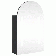 Helloshop26 - Armoire de bain à miroir LED murale noire 42 x 13 x 70 cm avec étagères réglables design épuré en bois noir 02_0047275 - noir verr