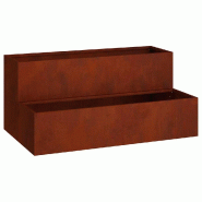 Helloshop26 - Cache-pot de jardin design moderne pour extérieur 100 x 60 x 45 cm en acier rouillé - métal 3000237241204