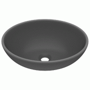 Helloshop26 - Lavabo vasque ovale de luxe 40x33 cm céramique gris foncé mat 02_0002670 - 3000101691531