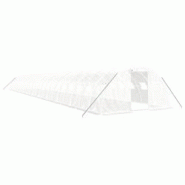 Helloshop26 - Serre tente abri plante fleur légumes avec cadre en acier 96 m² 24 x 4 x 2 m blanc 02_0044645 - 3000220244670 Helloshop26 - Serre tente abri plante fleur légumes avec cadre en acier 96 m² 24 x 4 x 2 m blanc 02_0044645 - 3000220244670