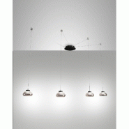 Lustre Suspension Arabella Led En Métal Et Verre Soufflé Fumé 3547-49-126 Fabas Luce - noir 8019282510536
