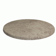 Plateau de table rond - extérieur - Werzalit Ø60cm décor blanc fumé