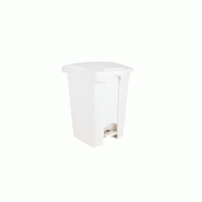 Poubelle PP blanche à pédale 50L couvercle Jaune Poubelle PP blanche à pédale 50L couvercle Jaune