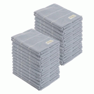 San Ignacio - Set de 24 torchons de cuisine 100% coton couleur bleue 50x50cm - NOIA - bleu PK10150