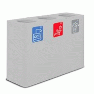 Stil Casa PURE système de collecte des déchets, acier peint, 115x38xh. 80 cm, couverture avec couvercle basculant, 300 litres, blanc. - blanc acier Stil Casa PURE système de collecte des déchets, acier peint, 115x38xh. 80 cm, couverture avec couvercle basculant, 300 litres, blanc. - blanc acier