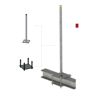Supports d'antenne omni - personnalisables avec fixation sur IPN - mât Ø48 - hauteur jusqu'à 60m Supports d'antenne omni - personnalisables avec fixation sur IPN - mât Ø48 - hauteur jusqu'à 60m
