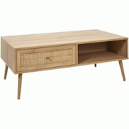 Table basse cannage et bois 1 tiroir Bali The Home Deco Factory - beige 3664944335450 Table basse cannage et bois 1 tiroir Bali The Home Deco Factory - beige 3664944335450