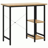 VidaXL Bureau d'ordinateur Noir et chêne clair 80x40x72cm MDF et métal Modèle Atlas Prime - 20557