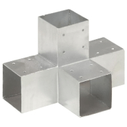 Vidaxl connecteur de poteau forme en x métal galvanisé 91x91 mm 145475