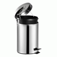 Aro Poubelle à pédale, acier inoxydable, Ø 25.2 x 39 cm, 12 L, argent - argenté inox 4337255330870 Aro Poubelle à pédale, acier inoxydable, Ø 25.2 x 39 cm, 12 L, argent - argenté inox 4337255330870