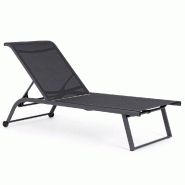 Bain de soleil avec roues Taylor gris foncé/anthracite 70 x 182 x 91,5 cm - par