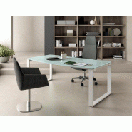 Bureau de direction plateau en verre Corpus Silver Bureau de direction plateau en verre Corpus Silver