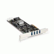 Carte Contrôleur PCI Express vers 4 Ports USB 3.0 avec 4 voies dédiés de 5 Gb/s - UASP - Alim SATA /