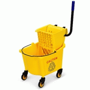 Chariot de nettoyage sur roulette lavage seau de mÉnage 24 litres avec essorer et sÉparateur jaune 50 x 36 x 84 cm 20_0000422