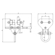 Chariot porte palans à réglage rapide RMBT Référence   RMBT2T_1
