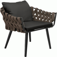 CLP Fauteuil de jardin Naxos taupe avec coussin d assise Métal HBT: 77x61x60 cm Anthracite - gris métal 328322