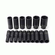 Coffret de douilles longues Kraft Müller KM-16PCS 1/2 à choc 16 pcs Socket de 10 à 32, chrome-vanadium - 3701123975189