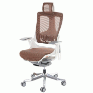 Décoshop26 - Fauteuil de bureau ergonomique pivotant inclinable avec appui-tête rembourrage/maille marron 04_0001895 - marron 3000154832691