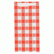 Etui pour couverts papier Vichy + serviette blanche 11,2x22,5cm par 400