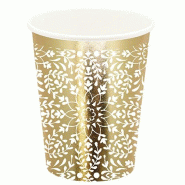 Gobelets en carton 25 cl or brillant escapade en orient blanc (200 unités) MESA BELLA - doré en carton 3701168954897