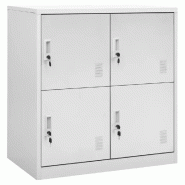 Helloshop26 - Armoire à casiers moderne bureau 90 x 45 x 92 cm avec serrures grande capacité en acier gris clair 02_0046919 - gris acier 3000234498755