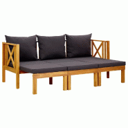 Helloshop26 - Banc de jardin meuble de patio d'extérieur terrasse 3 places et coussins 179 cm bois d'acacia massif 02_0011319 - Bois massif 300062048