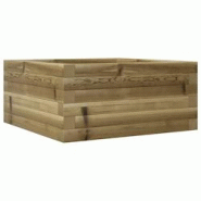 Helloshop26 - Jardinière bac lit surélevé plantes fleurs terrasse jardin 50 x 50 x 23 cm bois de pin imprégné marron 02_0037627 - 3000213909821 Helloshop26 - Jardinière bac lit surélevé plantes fleurs terrasse jardin 50 x 50 x 23 cm bois de pin imprégné marron 02_0037627 - 3000213909821