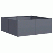 Helloshop26 - Jardinière moderne espace extérieur 80 x 80 x 30 cm avec fond ouvert acier anthracite 02_0051584 - vert acier 3000236992916