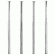 Helloshop26 - Lot de 4 pieds de table télescopiques réglables 60 x 710 x 1100 mm en fer chromé 02_0055078 - 3000238803487