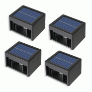 Lot de 4 appliques murales solaires 100LM Noir Lumisky - noir 3666162012304