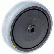 Roue de 125 mm en caoutchouc thermoplastique gris conducteur d'électricité sur une base en polypropylène
