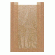 Sac à pain avec fenêtre kraft brun 23x34+5cm - par 1000