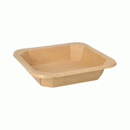 Starpak 100 saladiers carrés/boîtes repas carrées en carton, 500 ml, 3,3 cm x 16,2 cm x 16,2 cm, brun - marron en carton 37015