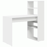 VidaXL Bureau avec étagère Blanc 113 x 54 x 120 cm Bois d'ingénierie Modèle Vega Executive Élégance - 869274