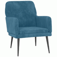 VidaXL Fauteuil Bleu 62x79x79 cm Velours Modèle Vega Executive Vintage - 351413