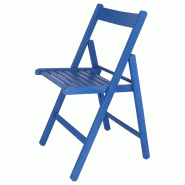 WellHome - Chaise BAS en bois de hêtre - finition bleue 43x47x79 cm - bleu Bois massif WH13344