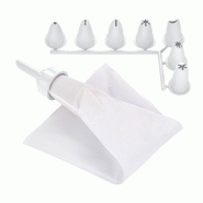 WellHome - Poche à douille de 650 ml avec 8 embouts amovibles, couleur blanche - blanc plastique polypropylène WH16795