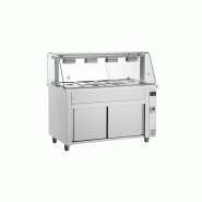 Bain marie vitre droite sur pied