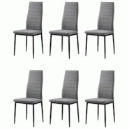 Laureate Lot De 6 Chaises De Salle A Manger En Metal Noir - Tissu Gris Chine - Contemporain - L 44 X P 43 Cm - multicolore 3701139501969 Laureate Lot De 6 Chaises De Salle A Manger En Metal Noir - Tissu Gris Chine - Contemporain - L 44 X P 43 Cm - multicolore 3701139501969