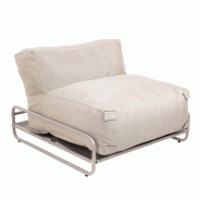 Oviala Business Pouf rayé pour salon de jardin modulable avec structure vert cactus, L 97 x l 97 x h 42 cm Oviala - vert polyester 115370