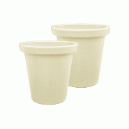 PLAST'UP ROTOMOULAGE Pot de fleurs rond xxl delight 420l- lot de 2 - SABLE - beige 0637962082678