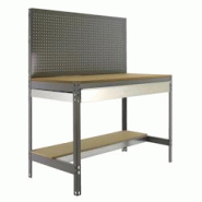 PROREGAL Etabli BUFFALO avec paroi à outils et tiroir | HxLxP 84x150x61cm | Capacité de charge 600kg | Gris - gris métal RS38-09 PROREGAL Etabli BUFFALO avec paroi à outils et tiroir | HxLxP 84x150x61cm | Capacité de charge 600kg | Gris - gris métal RS38-09