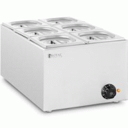 Royal Catering - Royal Catering RCBM_GN1/6_1 Bain-marie professionnel 640 W 6 x Bacs GN 1/6 Bain-marie inox - inox 4062859130174