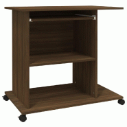 VidaXL Bureau d'ordinateur Chêne marron 80x50x75 cm Bois d'ingénierie Modèle Apex Ligne - 815545