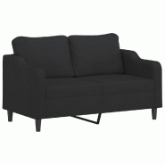 VidaXL Canapé à 2 places Noir 140 cm Tissu Modèle Aero Panorama Stella - 359363