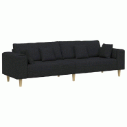 VidaXL Canapé avec coussin Noir 250 x 77 x 76 cm tissu Modèle Vega Executive Essence - Matériau naturel 3335145
