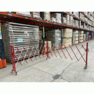 Barrière de sécurité extensible - Rouge / Blanc / Avec un pied fixe / 4000x450x1000